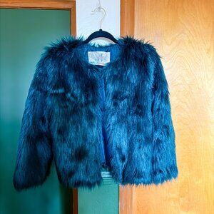 Kimchi Blue Cropped Faux Fur Jacket (size med)